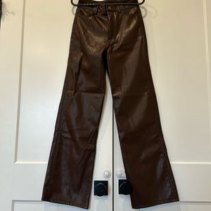 GREAT USED CONDITION GARAGE STRAIGHT LEG LEATHER PANTS SIZE XS